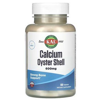 Кальцій KAL Calcium Oyster Shell 600 мг 100 таблеток 2023-10-3160 фото