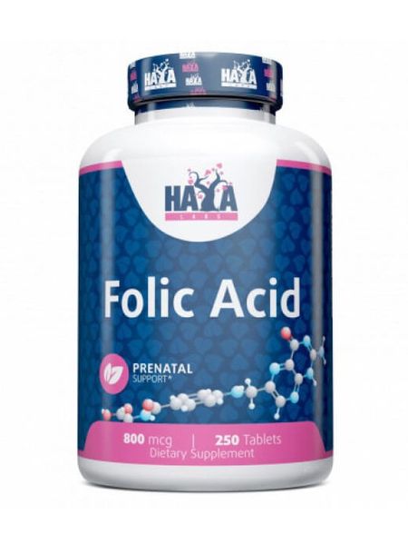 Фолієва кислота Haya Labs Folic Acid 800 мкг 250 таблеток 818781 фото