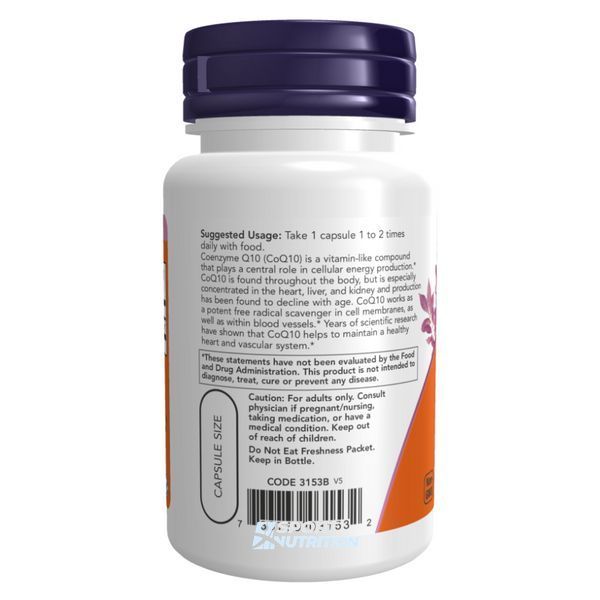 Коензим Q10 NOW Foods COQ10 60 мг 60 капсул 100-82-2379011-20 фото