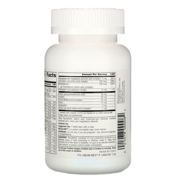 Мультивітаміни з мікроелементами Source Naturals Mega-One 60 таблеток 2023-10-2674 фото