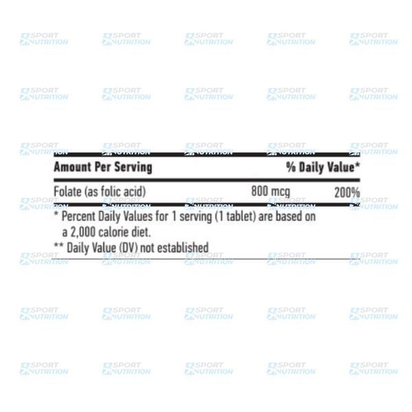 Фолиевая кислота Haya Labs Folic Acid 800 мкг 250 таблеток 818781 фото