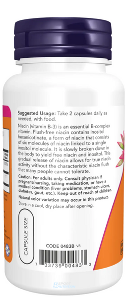 Now Foods Niacin Flush Free 250 мг 90 капсул 2022-10-0664 фото