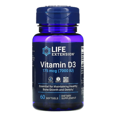 Life Extension Vitamin D3 175 мкг 60 капсул 2022-10-1908 фото