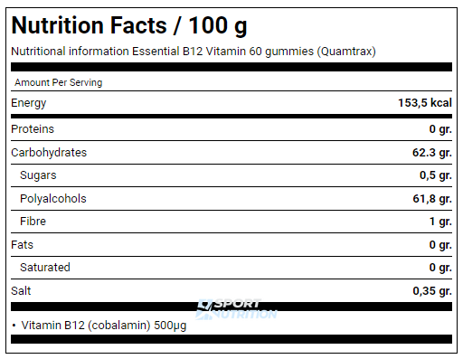 Вітамін Quamtrax Vitamin B12 60 цукерок Raspberry 821474 фото
