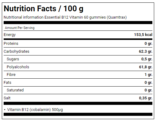 Вітамін Quamtrax Vitamin B12 60 цукерок Raspberry 821474 фото