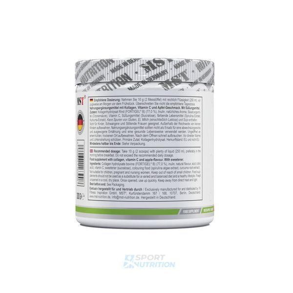 Коллаген MST Nutrition Collagen Peptides Fortigel plus Vitamin C 300 г Green apple 23007-02 фото