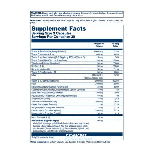 Вітаміни для чоловіків Solaray Men's Golden Multi-Vitamin 90 капсул 2023-10-2135 фото
