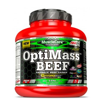 Гейнер Amix OptiMass Beef Gainer 2500 г Forest berries 820394 фото