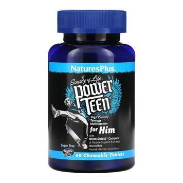 Мультивітаміни для хлопчиків-підлітків Nature's Plus Power Teen His Chewable 60 таблеток 2022-10-2864 фото