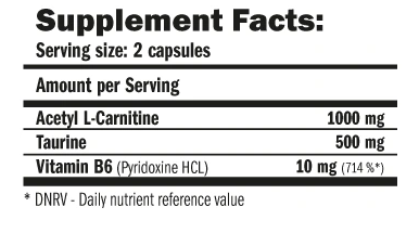 L-карнітин Amix ALC with Taurine & Vitamin B6 120 капсул 819284 фото