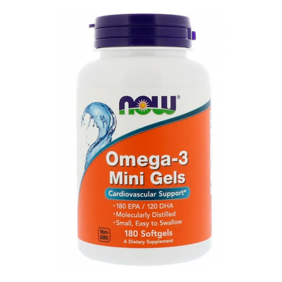 Now Foods Omega-3 Mini Gels 600 мг 180 капсул 816381 фото