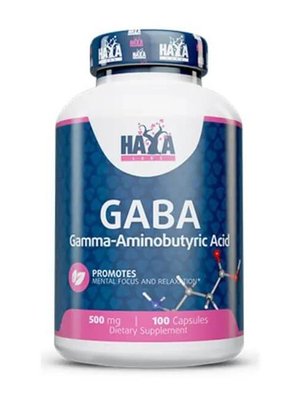 Гамма-аминомасляная кислота Haya Labs Gaba 500 мг 100 капсул 820198 фото