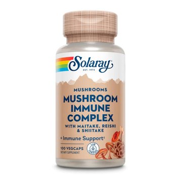 Грибний комплекс для імунітету Solaray Fermented Mushroom Immune Complex 600 мг 100 капсул 2023-10-2127 фото