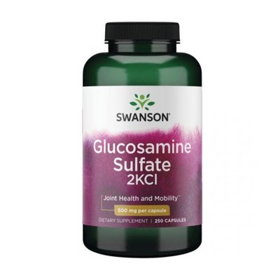 Глюказамин Swanson Glucosamine Sulfate 2KCI 500 мг 250 капсул 2022-09-0922 фото