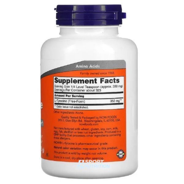 Now Foods L-Tyrosine Powder 113 г 10534-01 фото