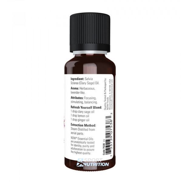 Олія мускатної шавлії Now Foods Clary Sage Oil 30 мл 2023-10-2838 фото