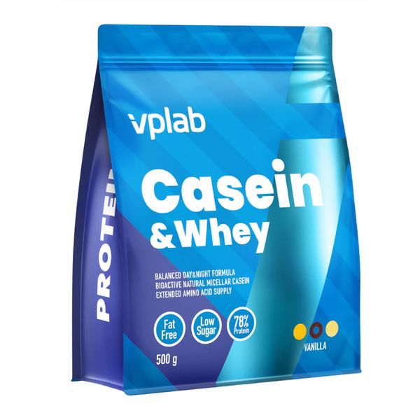 Сывороточный протеин и мицеллярный казеин VPLab Casein & Whey 500 г Vanilla 2022-10-0480 фото