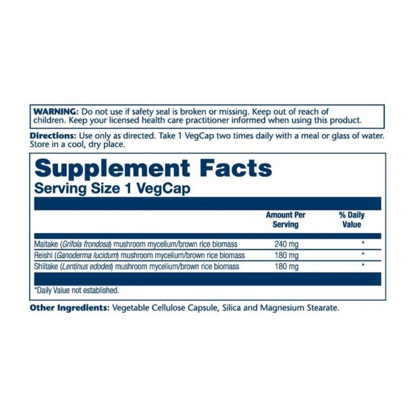 Грибний комплекс для імунітету Solaray Fermented Mushroom Immune Complex 600 мг 100 капсул 2023-10-2127 фото