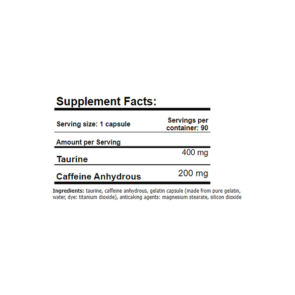 Кофеїн Amix Caffeine with Taurine 200 мг 90 капсул 817866 фото