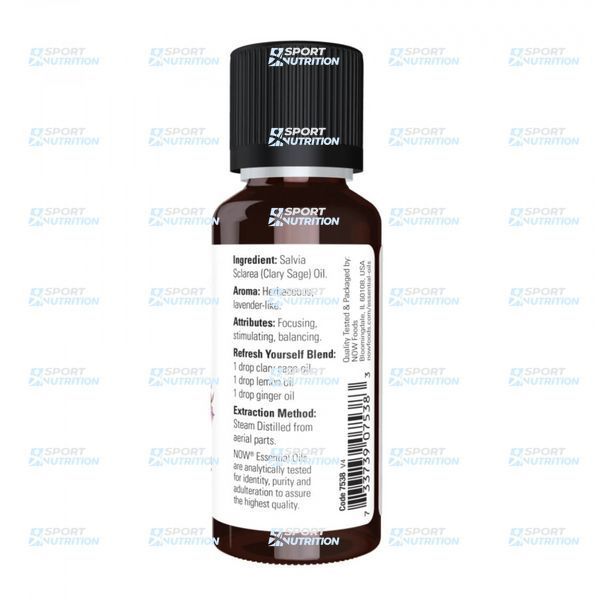 Масло мускатного шалфея Now Foods Clary Sage Oil 30 мл 2023-10-2838 фото