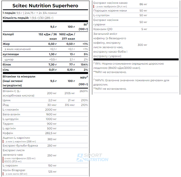 Энергетик Scitec Nutrition Superhero 285 г Кола-лайм 5999100018631 фото