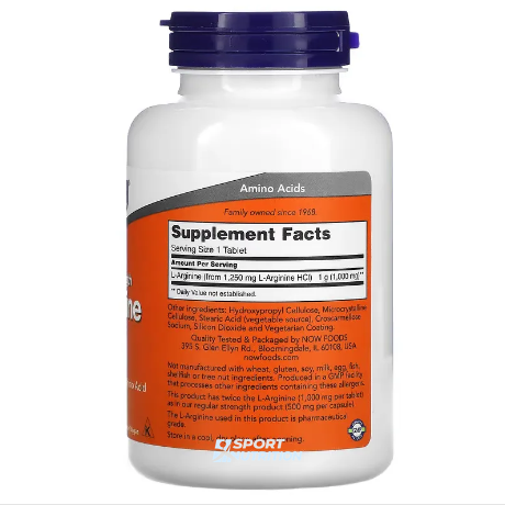 Now Foods L-Arginine 1000 мг 120 таблеток 815674 фото