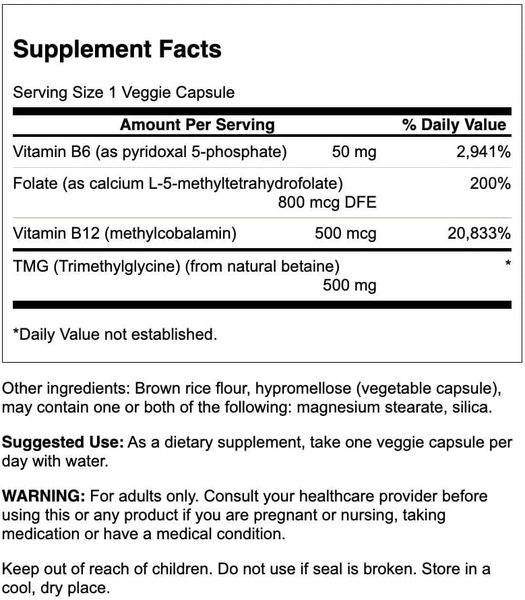 Активированный гомоцистеин Swanson Activated Homocysteine 60 капсул 2023-10-2731 фото