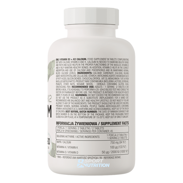 OstroVit Vitamin D3 + K2 Calcium 90 таблеток 819913 фото