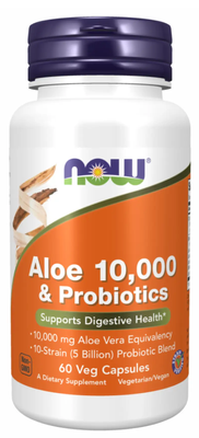 Now Foods Aloe Vera 10000 & Probiotics 60 капсул 2022-10-1421 фото