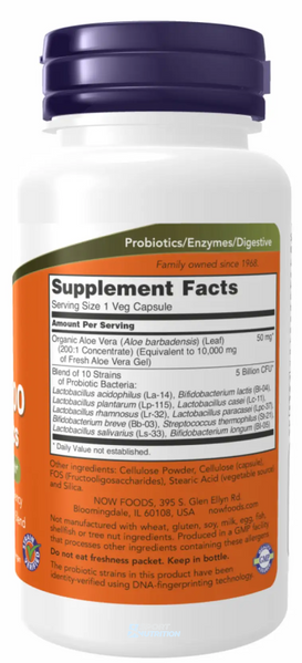 Now Foods Aloe Vera 10000 & Probiotics 60 капсул 2022-10-1421 фото