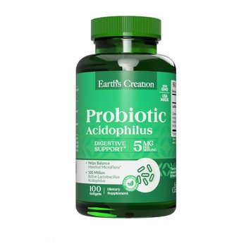 Пробіотики і пребіотики Earth‘s Creation Probiotic Acidophilus 5 мг 100 капсул 817431 фото