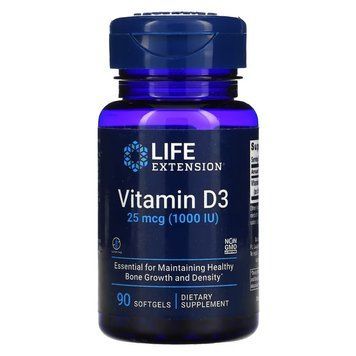 Вітамін D-3 Life Extension 25 мкг 90 капсул 2023-10-3217 фото