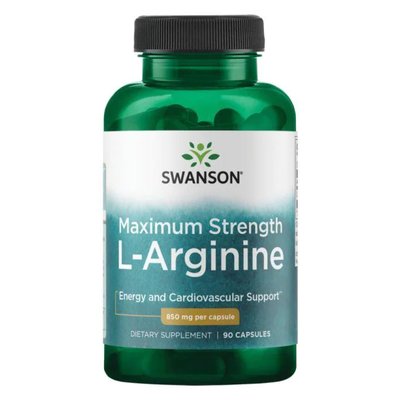 Аргінін L-Arginine Maximum Strenght 850 мг 90 капсул 100-48-7269021-20 фото