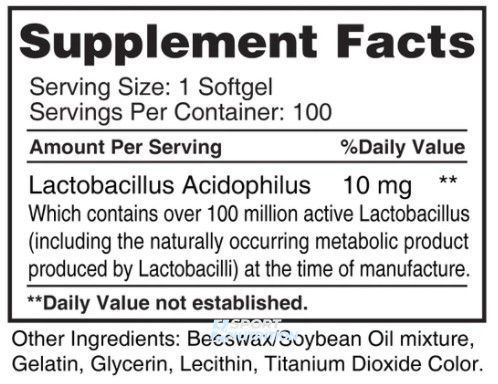 Пробіотики і пребіотики Earth&lsquo;s Creation Probiotic Acidophilus 5 мг 100 капсул 817431 фото