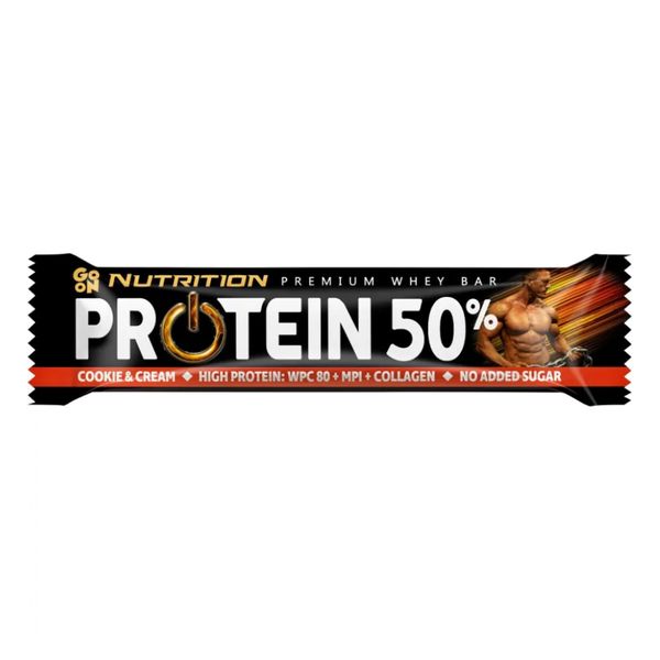 GoOn Протеїновий батончик Protein Bar 50% 24x40g Cookie Cream 2022-09-0441 фото