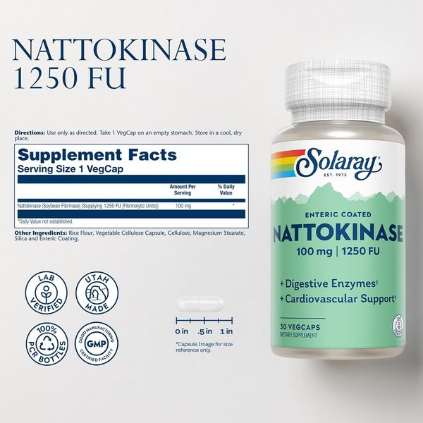 Наттокіназа Solaray Nattokinase 100 мг 30 капсул 2023-10-2403 фото