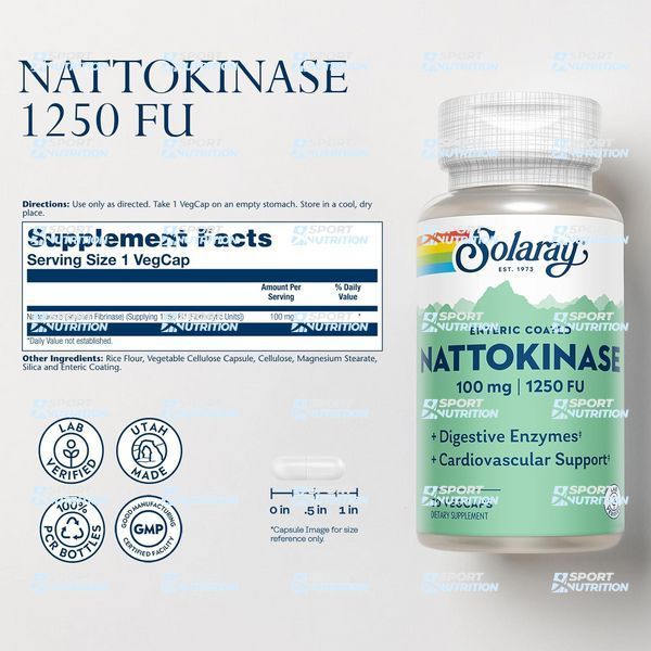 Наттокиназа Solaray Nattokinase 100 мг 30 капсул 2023-10-2403 фото