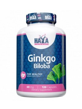 Добавка для мозку та психіки Haya Labs Ginkgo Biloba 60 мг 120 капсул 818785 фото