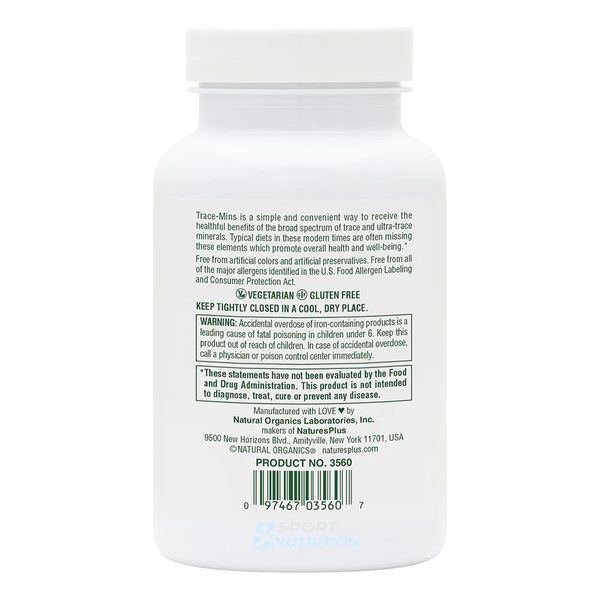 Комплекс микроэлементов Nature's Plus Trace-Mins Trace Mineral Complex 180 таблеток 2023-10-3451 фото
