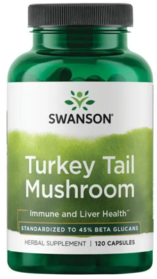 Swanson Turkey Tail Mushroom 500 мг 120 капсул 2023-10-2310 фото