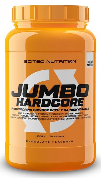 Гейнер Scitec Nutrition Jumbo Hardcore 1530 г Шоколад 728633110902 фото