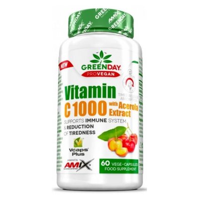 Amix GreenDay ProVegan Vitamin C 1000 мг with Acerola 60 капсул 817901 фото