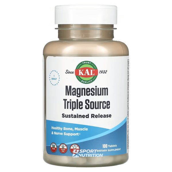 Магній KAL Magnesium Triple Source Sustained Release 500 мг 100 таблеток 22590-01 фото