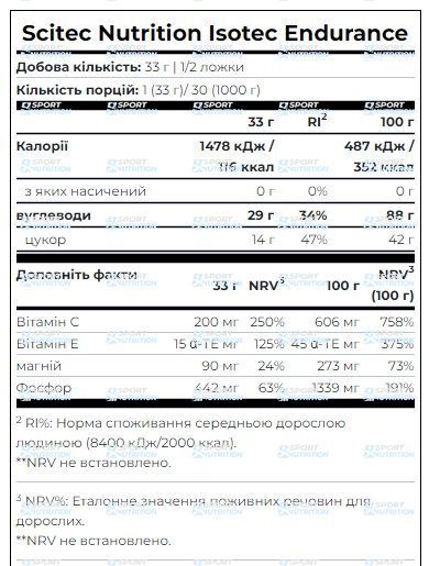 Энергетик Scitec Nutrition Isotec 1000 г Лимон-холодный чай 728633107063 фото
