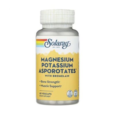 Solaray Magnesium & Potassium Asporotate with Bromelain 60 капсул 2022-10-1022 фото