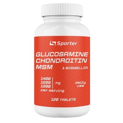 Sporter Glucosamine Chondroitin MSM + Boswellia 120 таблеток 821254 фото