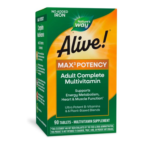 Мультивитамины Nature's Way Alive! Max3 Potency No-Iron 90 таблеток 2022-10-1047 фото