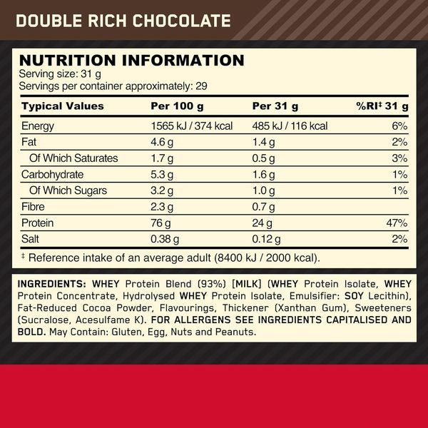 Протеин Optimum Nutrition Gold Standard 100% Whey 899 г Double Rich Chocolate 2022-09-0447 фото