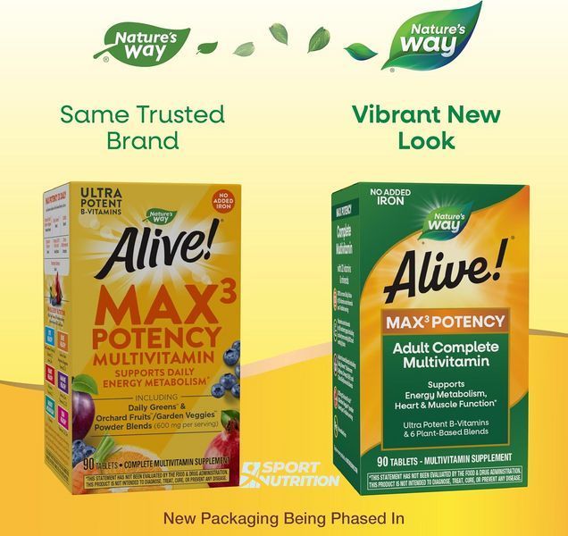 Мультивітаміни Nature's Way Alive! Max3 Potency No-Iron 90 таблеток 2022-10-1047 фото