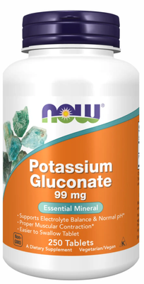 Now Foods Potassium Gluconate 99 мг 250 таблеток 2022-10-0041 фото